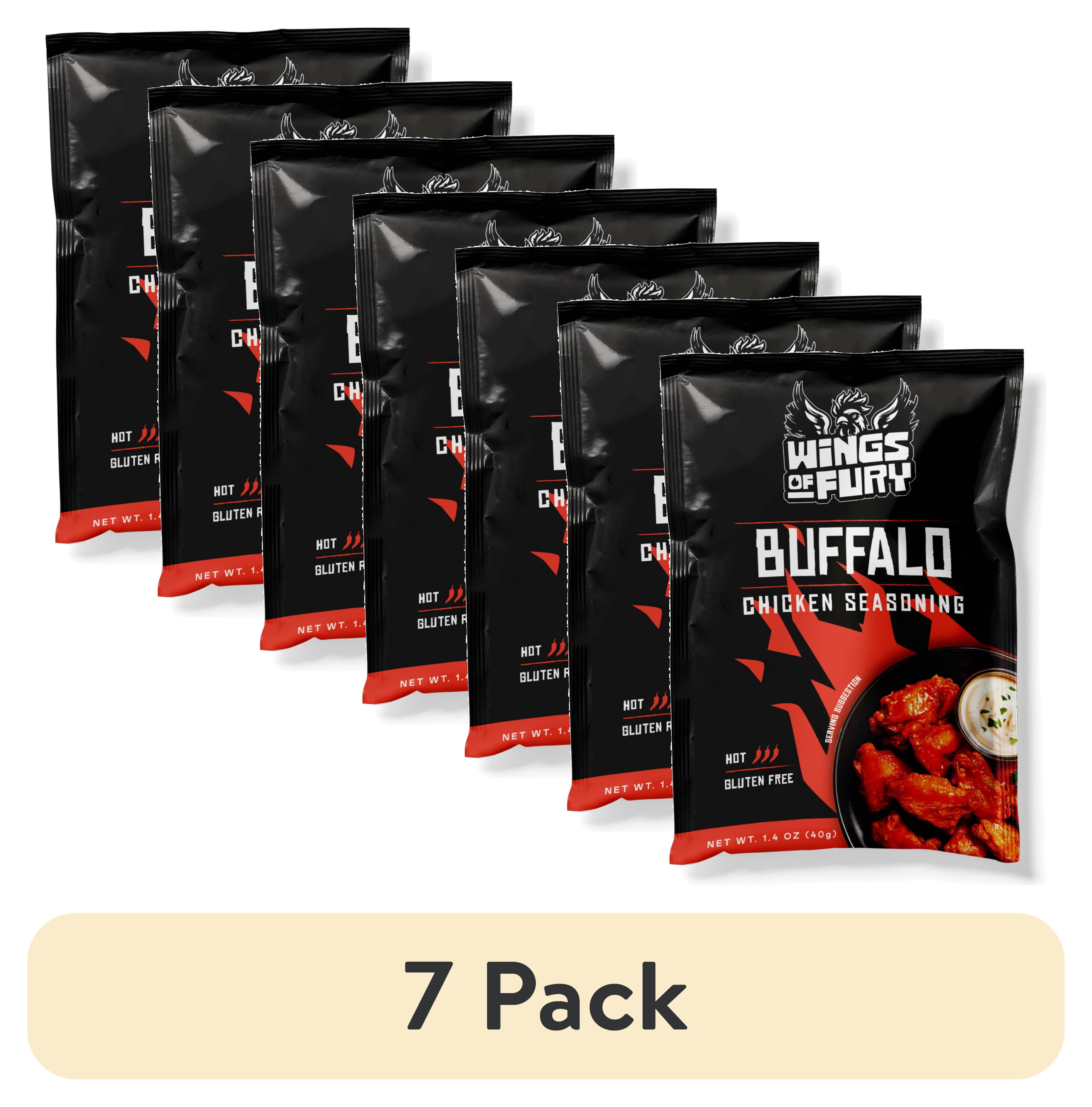 (7 pack) Wings of Fury Buffalo Chicken Seasoning Mix, 1.4 oz. Packet (Shelf Stable)