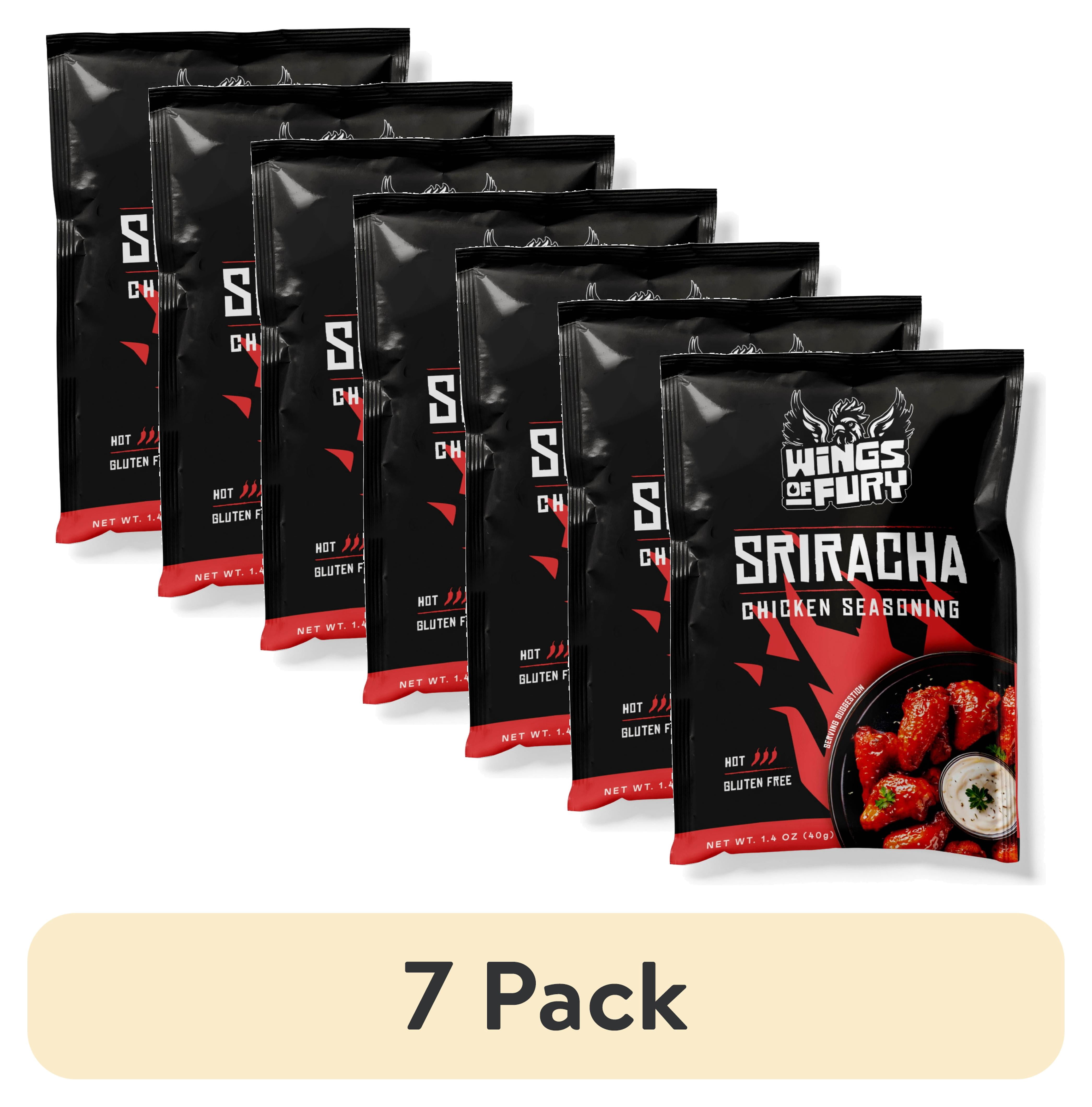 (7 pack) Wings of Fury Sriracha Chicken Seasoning Mix, 1.4 oz. Packet (Shelf Stable)