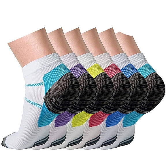 7 pair Compression Socks Plantar Fasciitis for Women Men - Best for Athletic,Support,Flight Travel,Nurses,Hiking