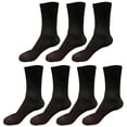 thumbnail image 1 of 7 pairs 98% Cotton Mens Breathable Comfortable Soft Fashion Casual Crew Business Dress Socks Mid Calf Size 9-11, 1 of 5