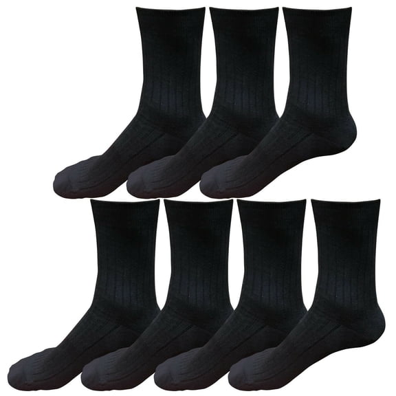 7 pairs 98% Cotton Mens Breathable Comfortable Soft Fashion Casual Crew Business Dress Socks Mid Calf Size 9-11