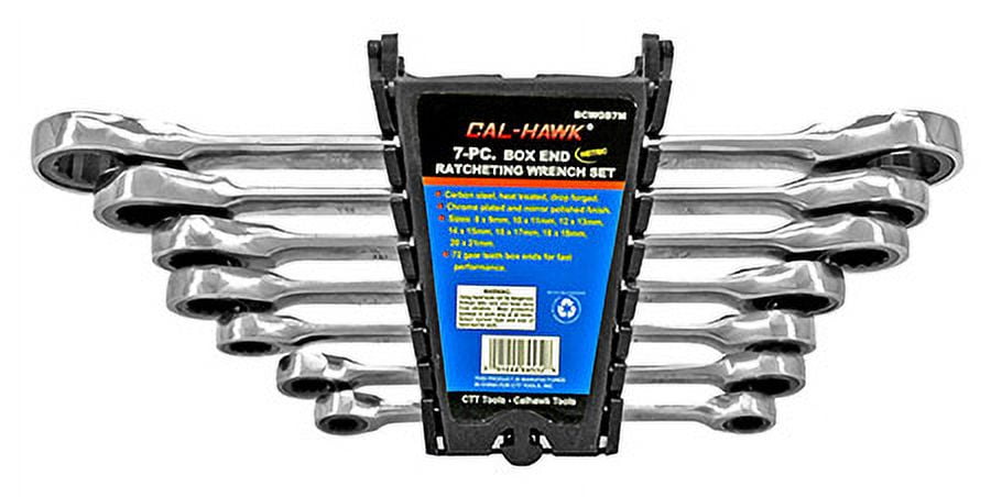 Metric Ratcheting Box End Wrench Socket Set 7 Piece
