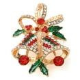 thumbnail image 1 of 7 pc Christmas Theme Enamel Pins Golden Alloy Rhinestone Brooches for Backpack Clothes Colorful 46x35mm, 1 of 2