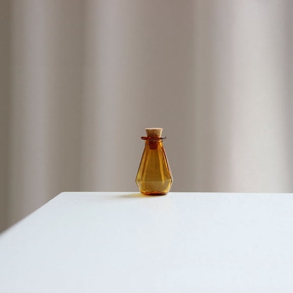 7 pc Miniature Glass Bottles with Cork Stoppers Empty Wishing Bottles for Dollhouse Accessories Jewelry Making Chocolate 16x26mm