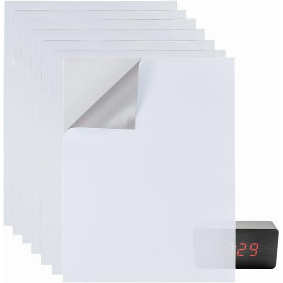 7 pc Rectangle PET LED Light Blocking Stickers LED Covers Semi Shading Blackout Stickers Clocks and Electrical Appliances White 170x130x0.1mm