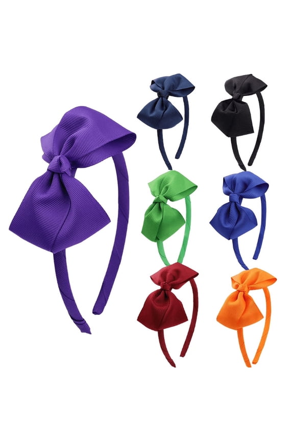 7 Pcs Boutique Ribbon Headbands with Bows,Bow Headbands for Girls Headband with Ribbon Bow Boutique Grosgrain Headbands