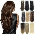 thumbnail image 1 of 7-piece 16 Clips Thick Curly Straight Full Head Clip in Double Weft Hair Extensions Wig for Women, 1 of 4