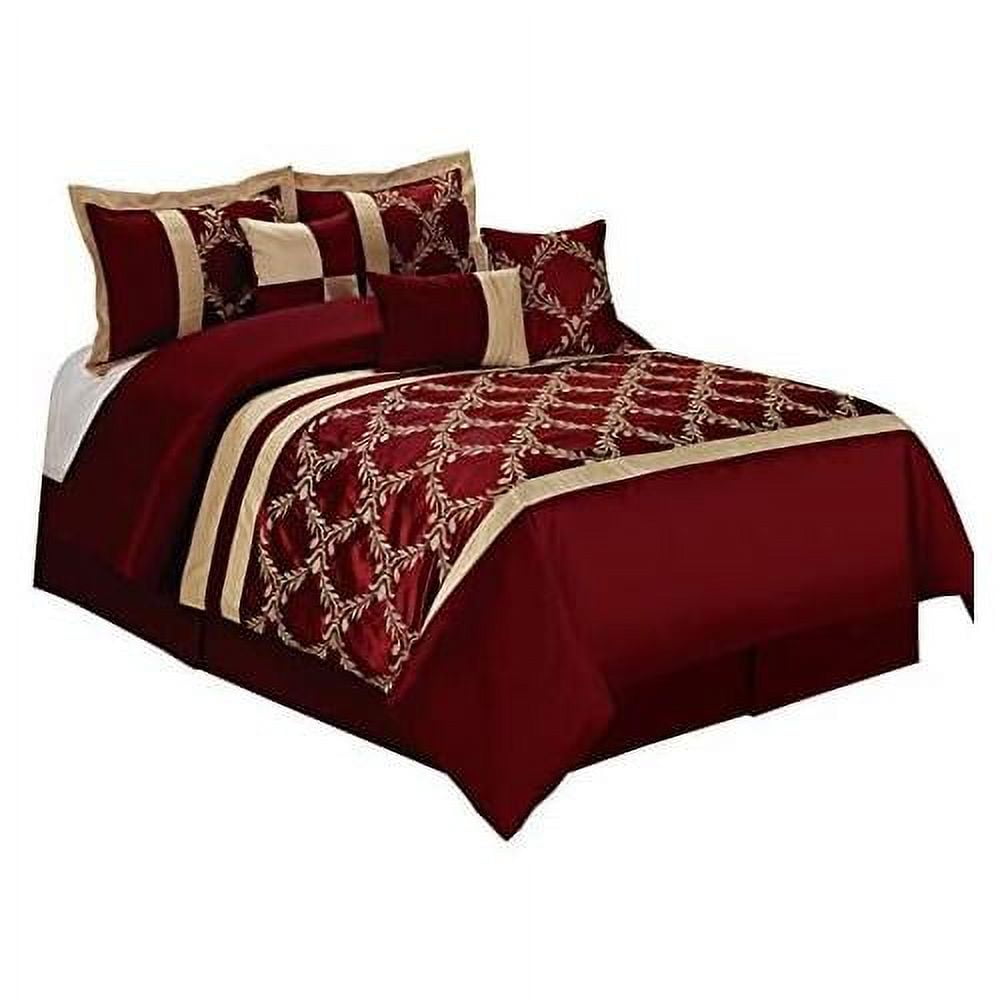 7 piece claremont classic embroiderd comforter set- queen king cal.king ...