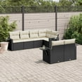 7piece garden sofa set with cushions black poly rattan