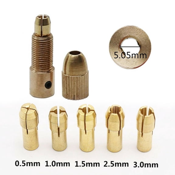 7 pieces/set 2.35-5.05 mm brass for mini drill chuck metal drill chuck adapter