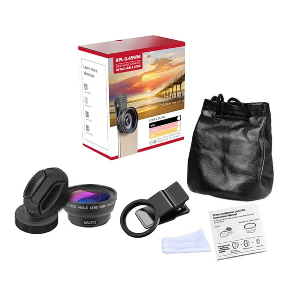 7 plus camera lens kit Camera APL-0.45WM Phone Lens Kit 0.45X Super Wide Angle & 12.5X Super Macro Lens HD Camera Lenses with Lens Clip for More Smartphone