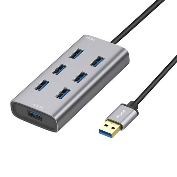 USB Hub 7-Port USB Hub, 300MB/s HighSpeed Data Transmission USB Splitter for Laptop, PC, Mobile HDD and More