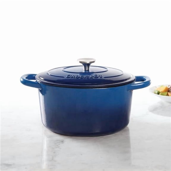 7 qt Round Dutch Oven Crock Pot, Sappire