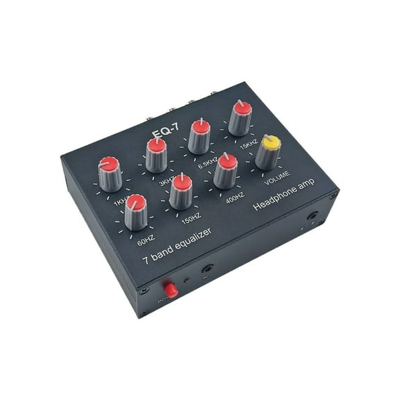 7-segment Equalizer Tone Treble Mid Bass Adjust Mobile Computer Game Headset Ear Amplifier Audio Signal Preamplifier DIY