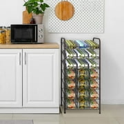 7-tier Adjustable Can Holder for Kitchen Pantry Cabinet Organizer, Brown