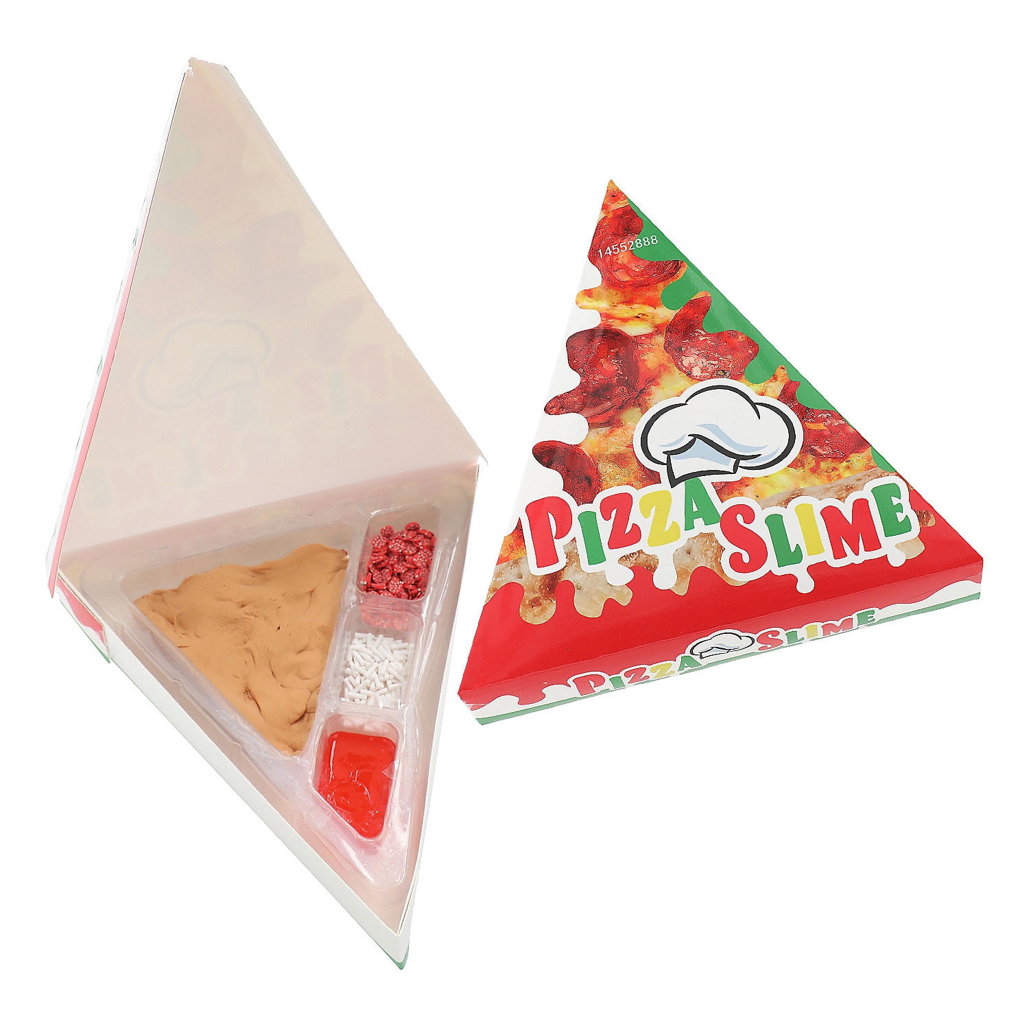 7" x 1 1/2" Slice of Pizza Slime with Toppings Sprinkles - 6 Pieces