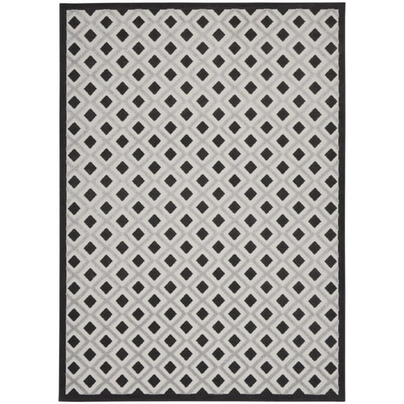 7â€™ x 10â€™ Black White Gray Indoor Outdoor Area Rug