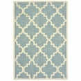 thumbnail image 1 of 7' x 10' Blue Ivory Machine Woven Geometric Indoor or Outdoor Area Rug, 1 of 5