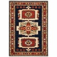 thumbnail image 1 of 7' x 10' Blue Red Machine Woven Medallions Indoor Area Rug, 1 of 3