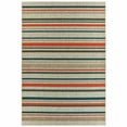thumbnail image 1 of 7' x 10' Grey Blue Machine Woven Geometric Indoor or Outdoor Area Rug, 1 of 3