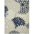 thumbnail image 1 of 7â€™ x 10â€™ Ivory and Navy Indoor Outdoor Area Rug, 1 of 6