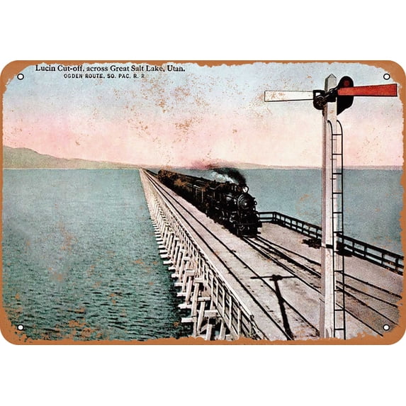 7 x 10 METAL SIGN - 1918 Southern Pacific Railroad Great Salt Lake ...