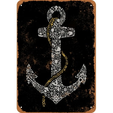 7 x 10 METAL SIGN - Anchor - Vintage Rusty Look