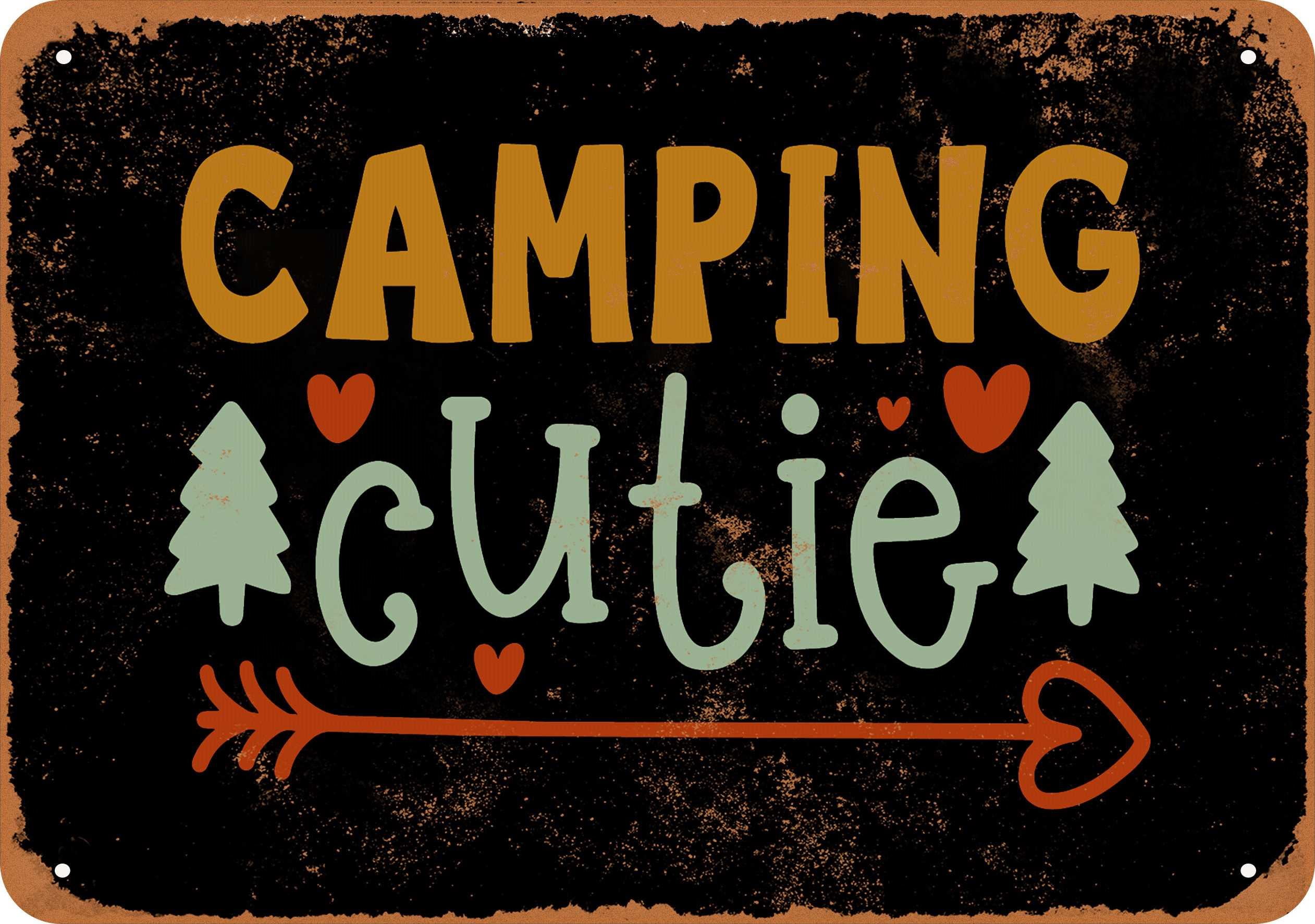 7 x 10 METAL SIGN - Camping Cutie 2 (Dark Background) - Vintage Rusty ...