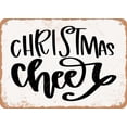 thumbnail image 1 of 7 x 10 METAL SIGN - Christmas Cheer Circular ornament - Vintage Rusty Look Sign, 1 of 2