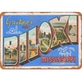 thumbnail image 1 of 7 x 10 METAL SIGN - Greetings From Biloxi Mississippi - Vintage Rusty Look, 1 of 2