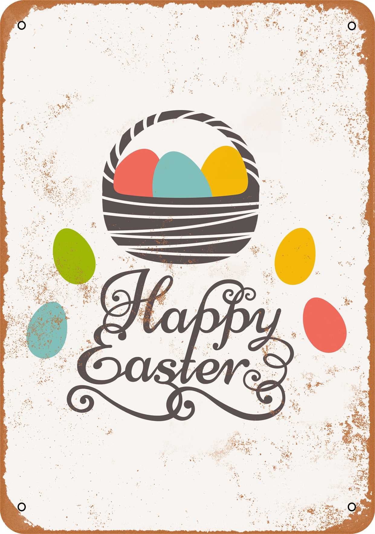 7 x 10 METAL SIGN - Happy Easter 2 - Vintage Rusty Look - Walmart.com