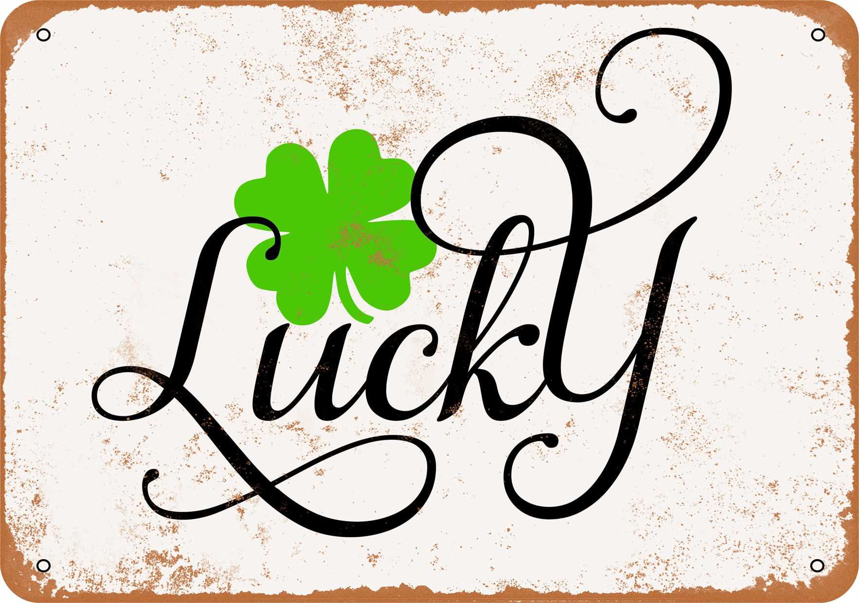 7 x 10 METAL SIGN - Lucky Clover - Vintage Rusty Look - Walmart.com