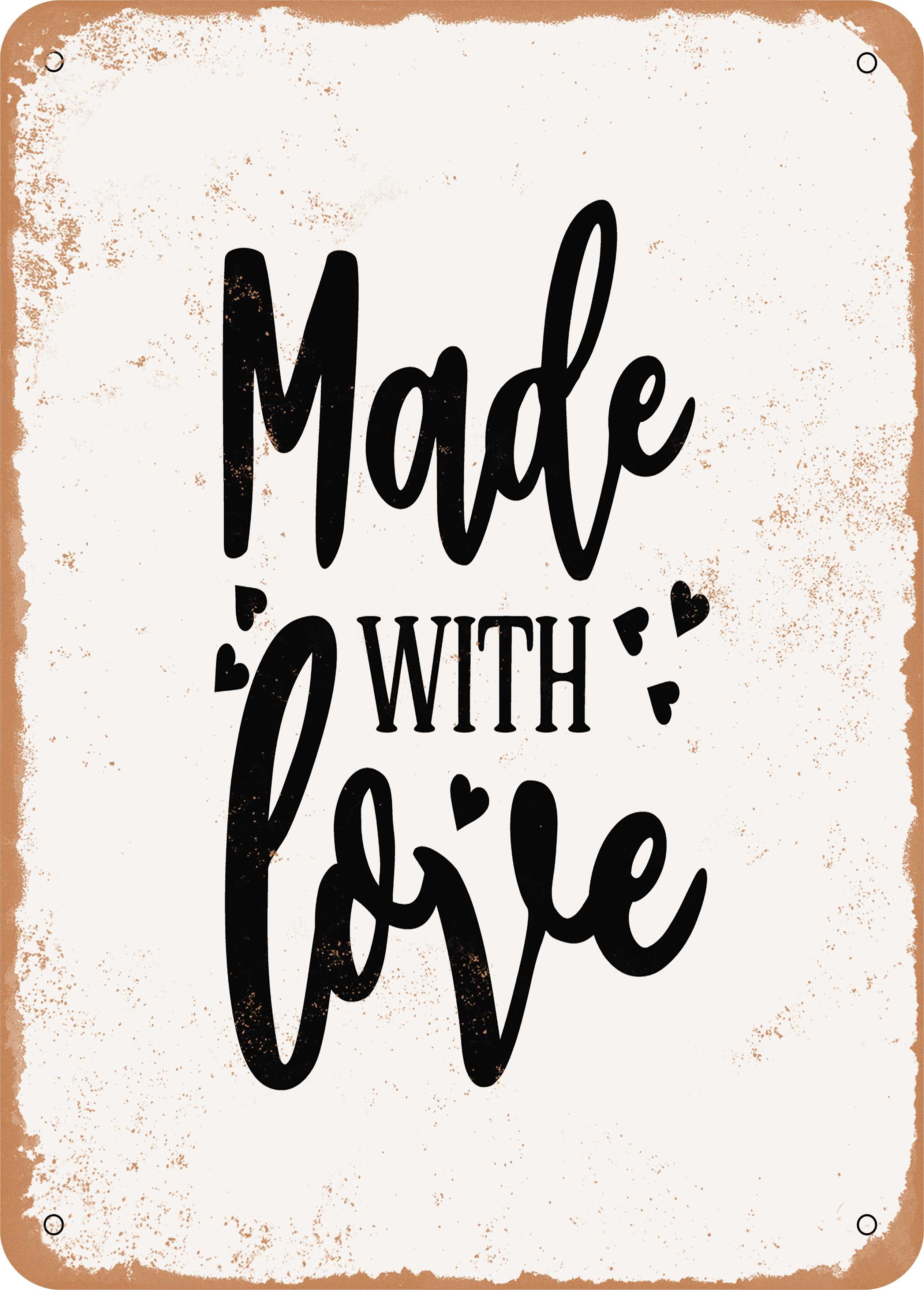 7 x 10 METAL SIGN - Made With Love - Vintage Rusty Look - Walmart.com