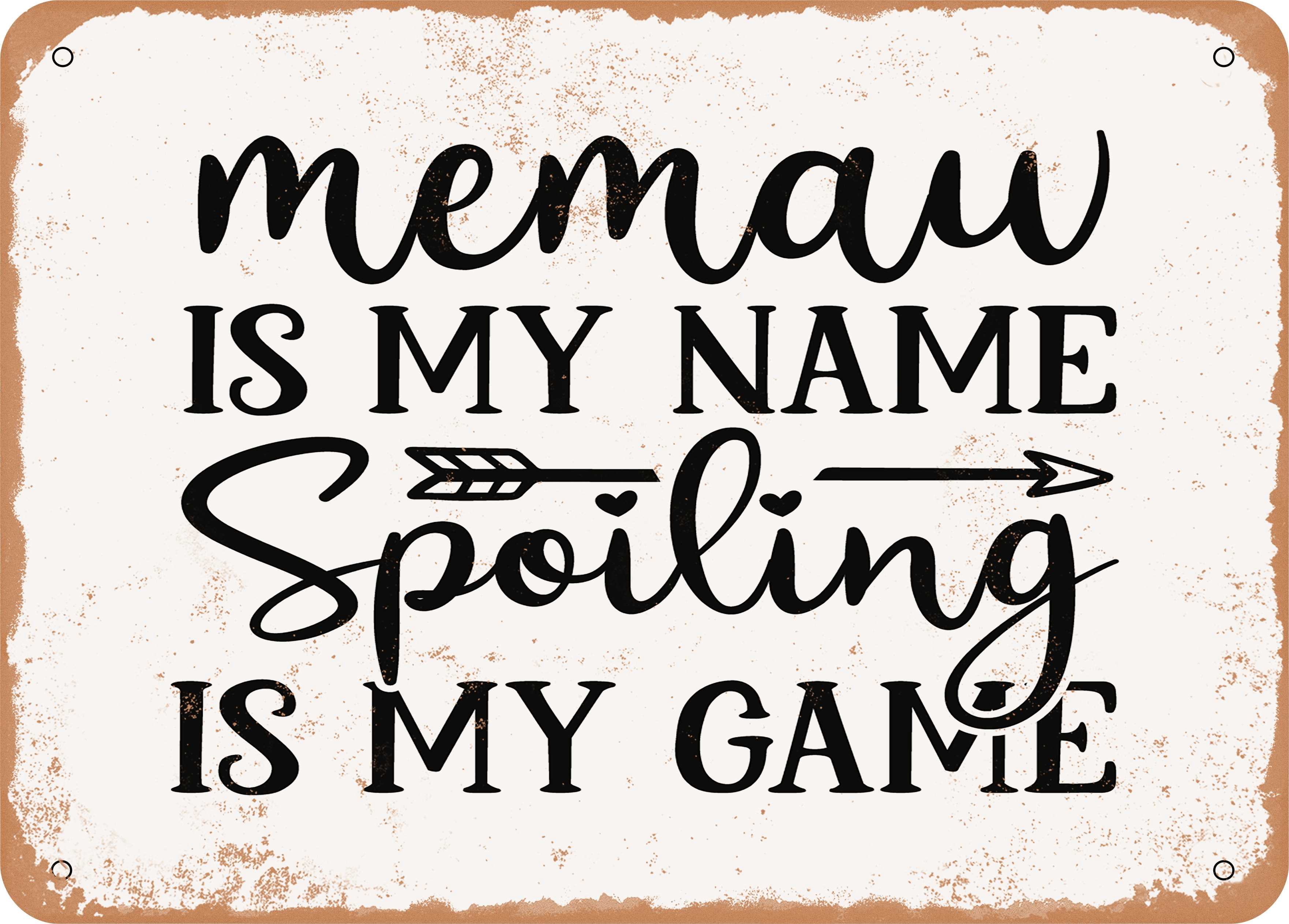 Kosmetiktasche Mit Aufdruck "Memaw Is My Name Spoiling Is My Game" – 23x17 Cm, 100% Polyester, Weiß Mit Schwarzem Reißverschluss