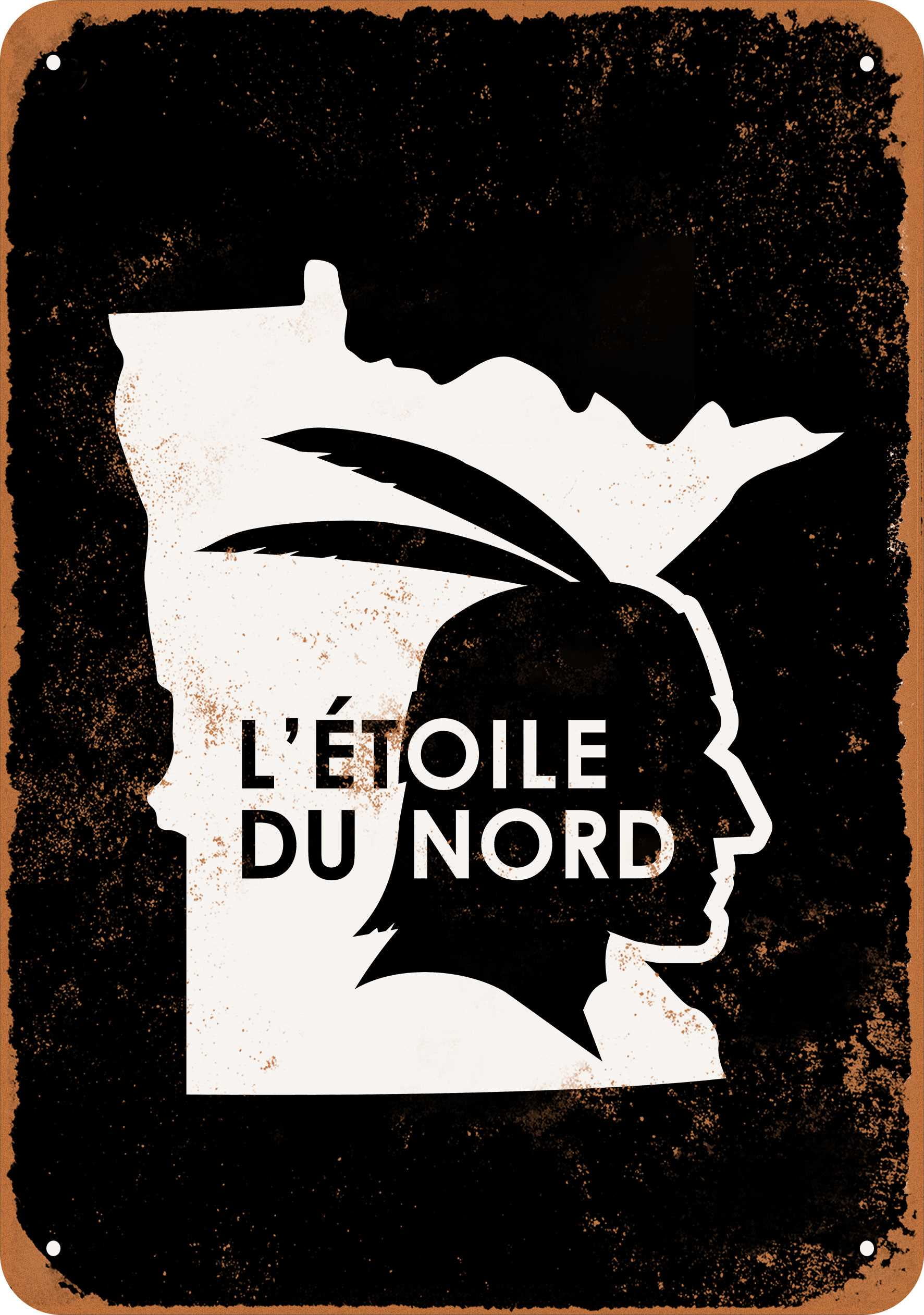 7 x 10 METAL SIGN - Minnesota State 2 (Dark Background) - Vintage Rusty ...