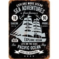 thumbnail image 1 of 7 x 10 METAL SIGN - Sea Adventures Pacific Ocean Sailing - Vintage Rusty Look, 1 of 2