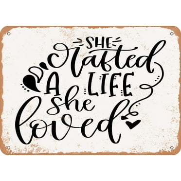 7 x 10 METAL SIGN - She Crafted - Vintage Rusty Look