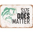 thumbnail image 1 of 7 x 10 METAL SIGN - Size Does Matter Bass Fishing - Vintage Rusty Look, 1 of 2