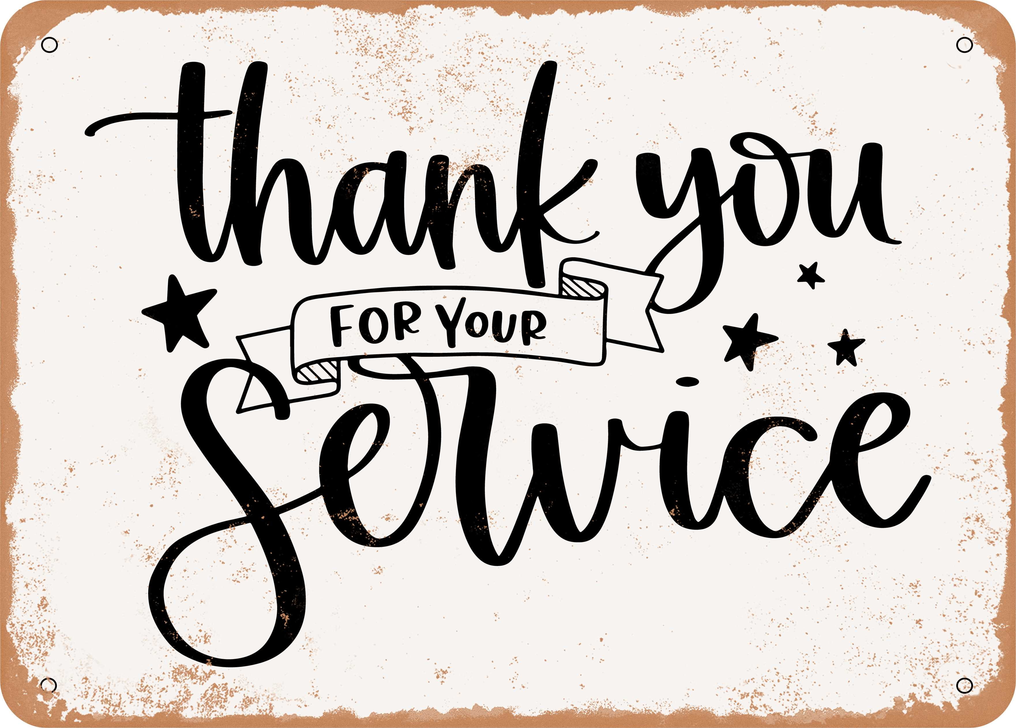 【中古】 Thank You For Your Service 7 x 10 METAL SIGN - Thank You For Your Service - Vintage