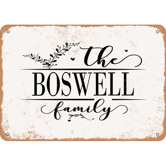 7 x 10 Metal Sign - The Boswell Family (Style 2) - Vintage Rusty Look