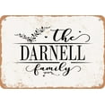 thumbnail image 1 of 7 x 10 Metal Sign - The Darnell Family (Style 2) - Vintage Rusty Look, 1 of 1