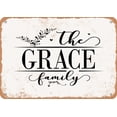 thumbnail image 1 of 7 x 10 Metal Sign - The Grace Family (Style 2) - Vintage Rusty Look, 1 of 1