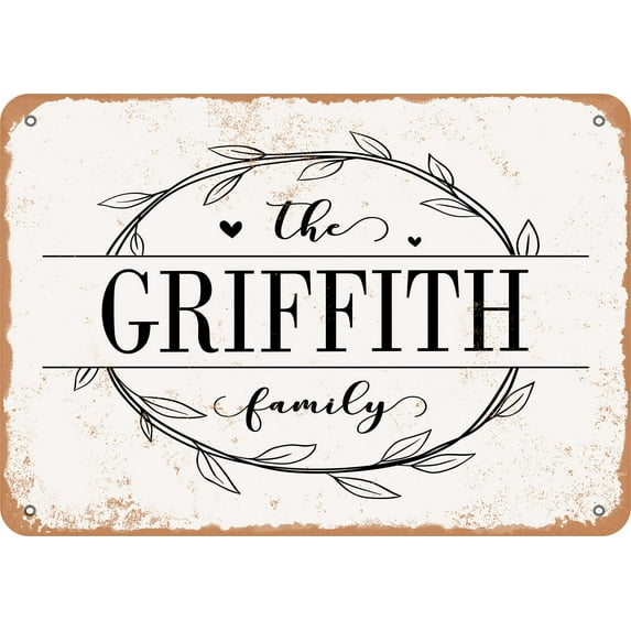 7 x 10 Metal Sign - The Griffith Family (Style 1) - Vintage Rusty Look