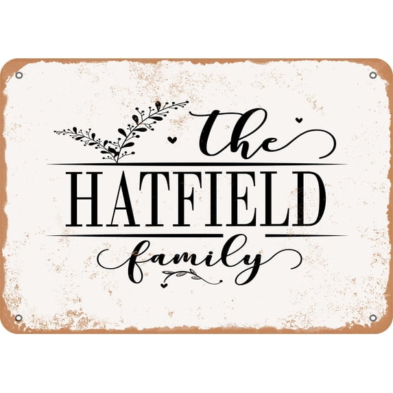 7 x 10 Metal Sign - The Hatfield Family (Style 2) - Vintage Rusty Look