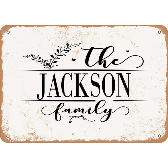 7 x 10 Metal Sign - The Jackson Family (Style 2) - Vintage Rusty Look