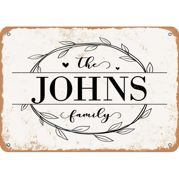 7 x 10 Metal Sign - The Johns Family (Style 1) - Vintage Rusty Look