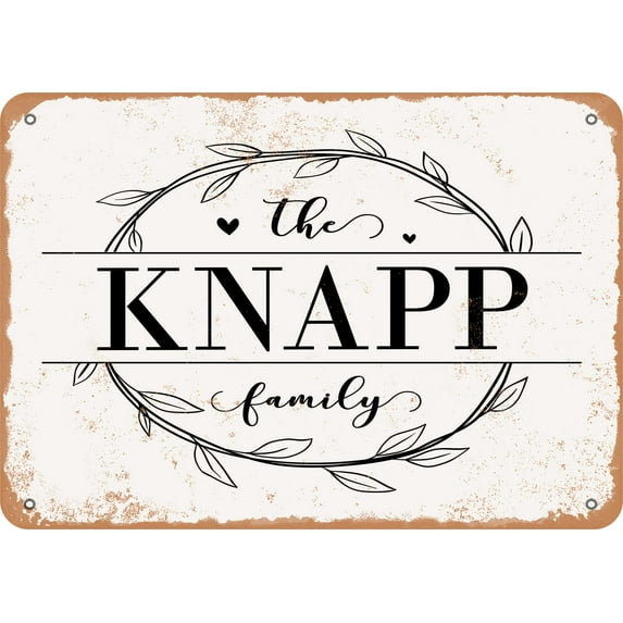 7 x 10 Metal Sign - The Knapp Family (Style 1) - Vintage Rusty Look