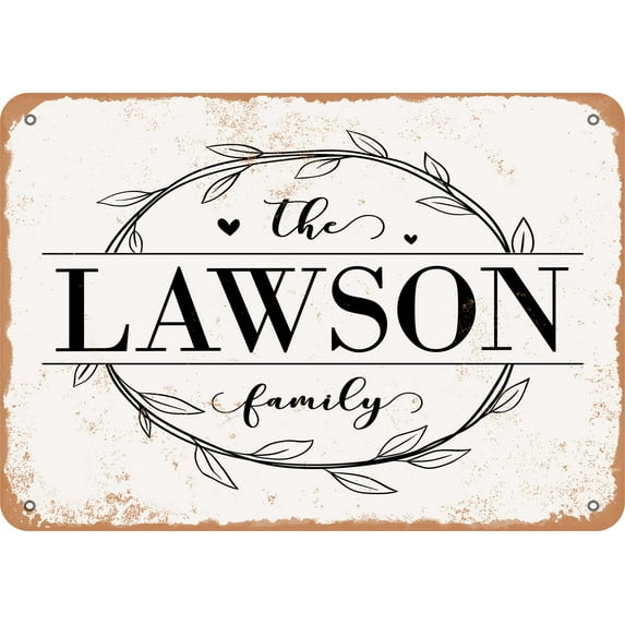 7 x 10 Metal Sign - The Lawson Family (Style 1) - Vintage Rusty Look