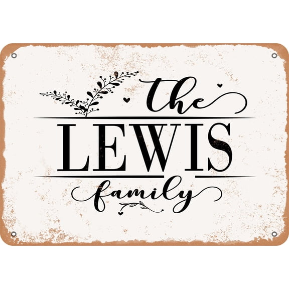7 x 10 Metal Sign - The Lewis Family (Style 2) - Vintage Rusty Look