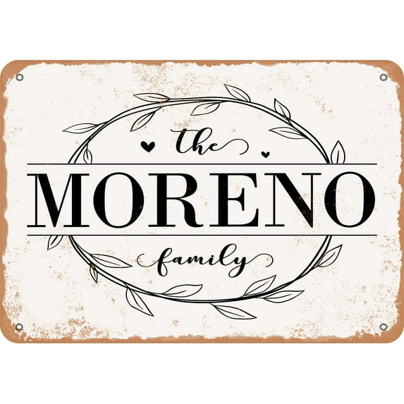 7 x 10 Metal Sign - The Moreno Family (Style 1) - Vintage Rusty Look